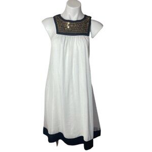 Black and white beaded and sequin trapeze swing party babydoll dress  M